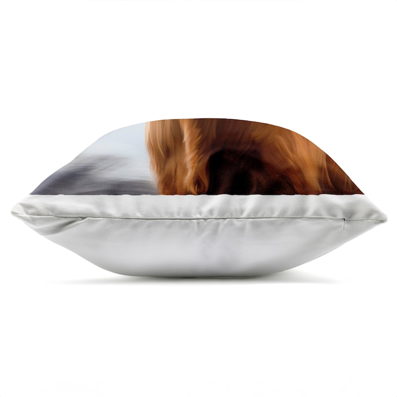 Stupell Long Horn Highland Cow Portrait Printed Outdoor Throw Pillow Design by Heidi Kuntz
