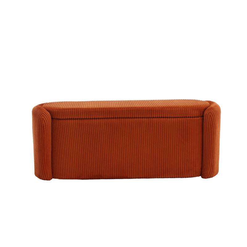 Entryway Upholstered Fabric Storage Ottoman