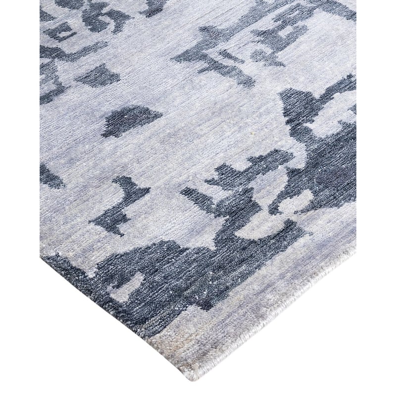 Modern One-of-a-Kind Hand-Knotted Area Rug - Gray, 9' 2" x 12' 4" - 9' 2" x 12' 4"