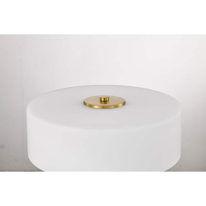 Barmine Brass Table Lamp with White Frosted Glass Shade