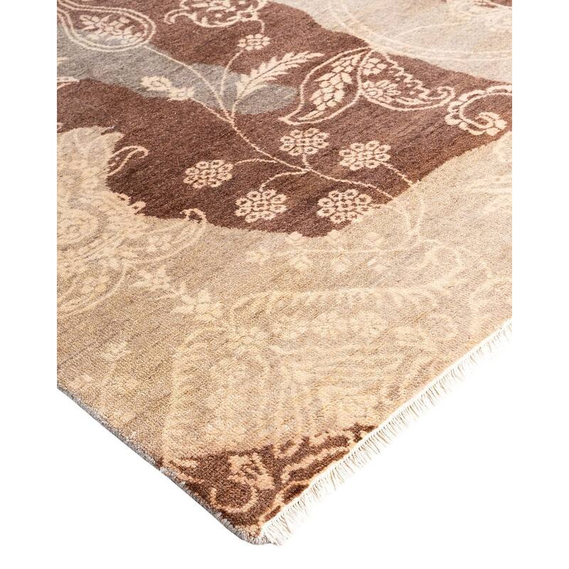 Ikat One-of-a-Kind Hand-Knotted Area Rug, Ivory - 9' 2" x 12' 4"