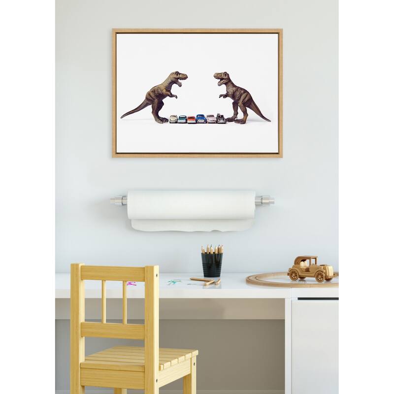 Kate and Laurel Sylvie Dino Cars Canvas by Saint and Sailor Studios