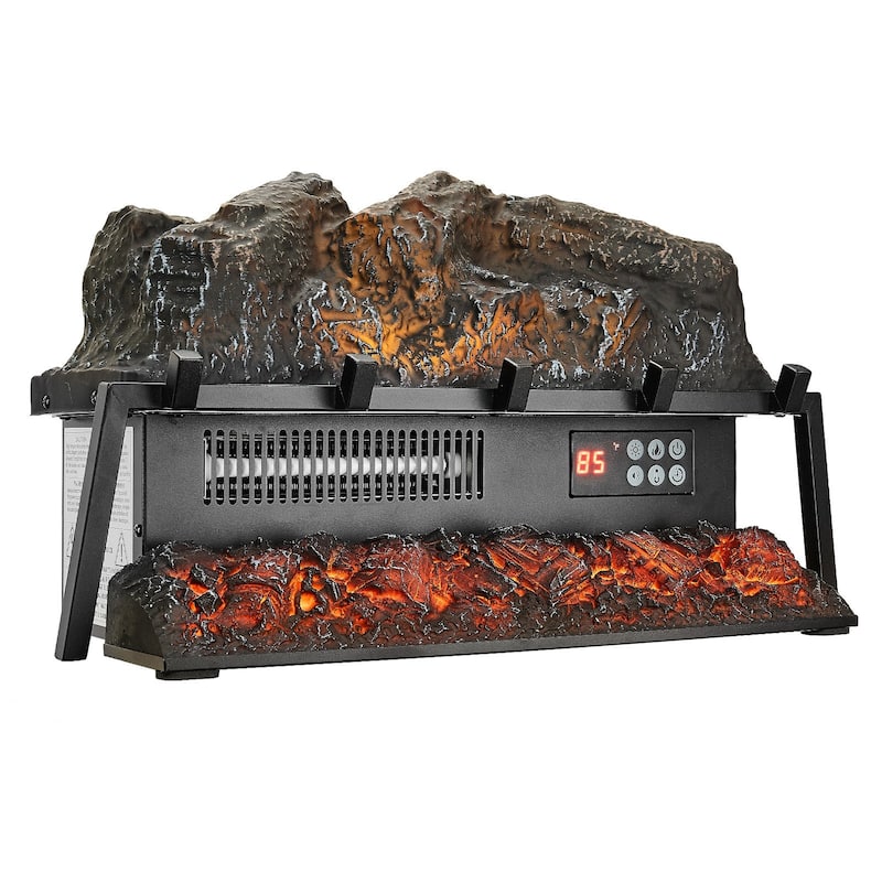 1500W Electric Log Heater with Timer and Remote Adjustable Brightness