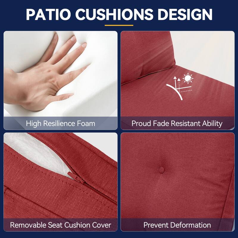 All-Weather Deep Seating Chair Cushions for Patio Chairs