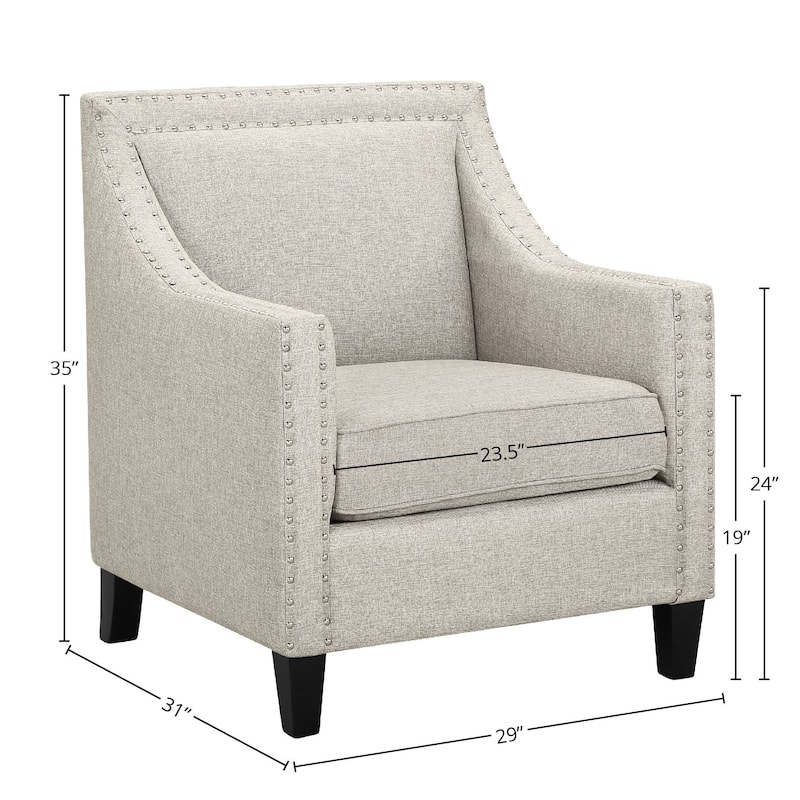Erica Accent Armchair with Chrome Nailhead Trim