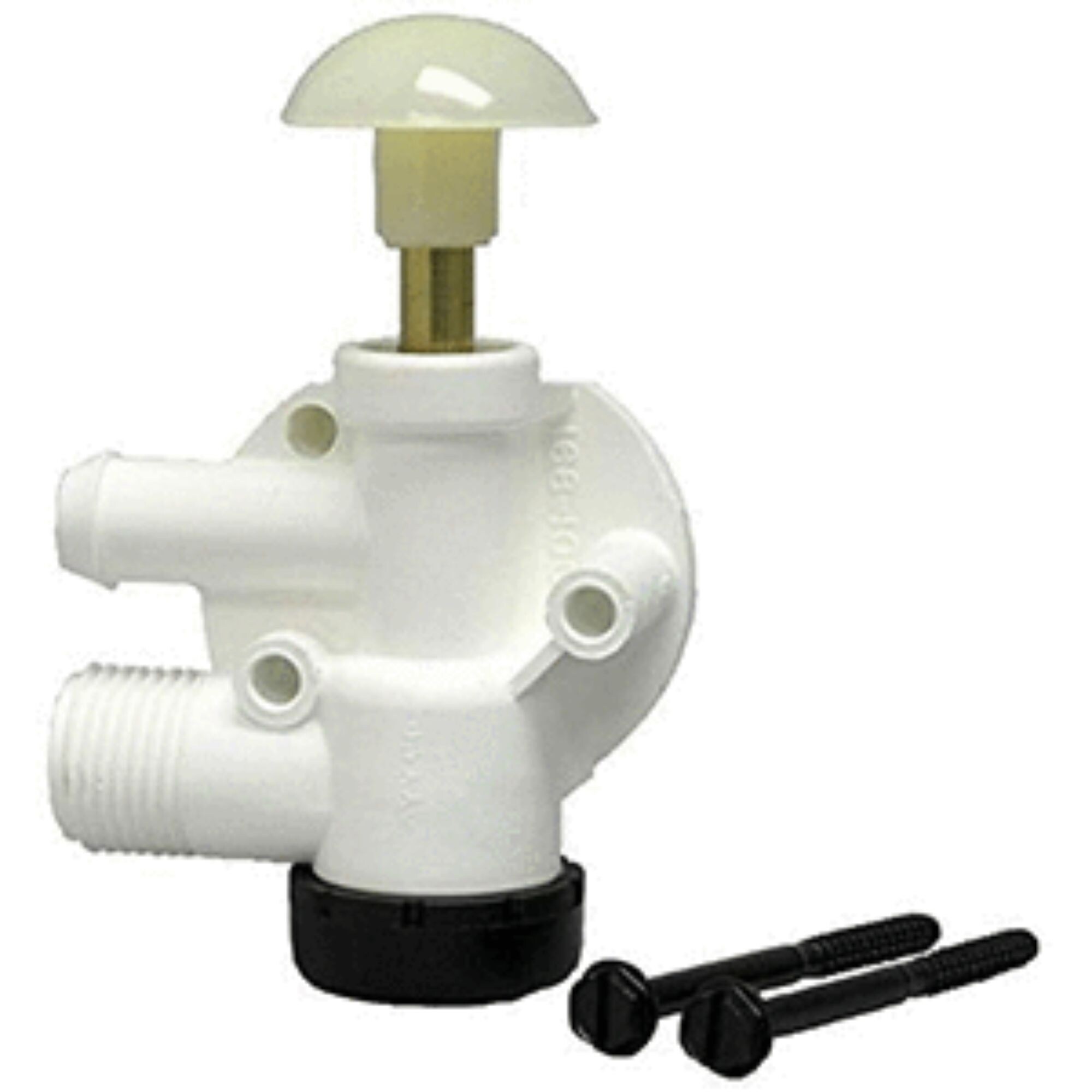 5" White and Black Maritime Parts and Accessories Dometic Water Valve Kit for Push Pedal Toilet Only