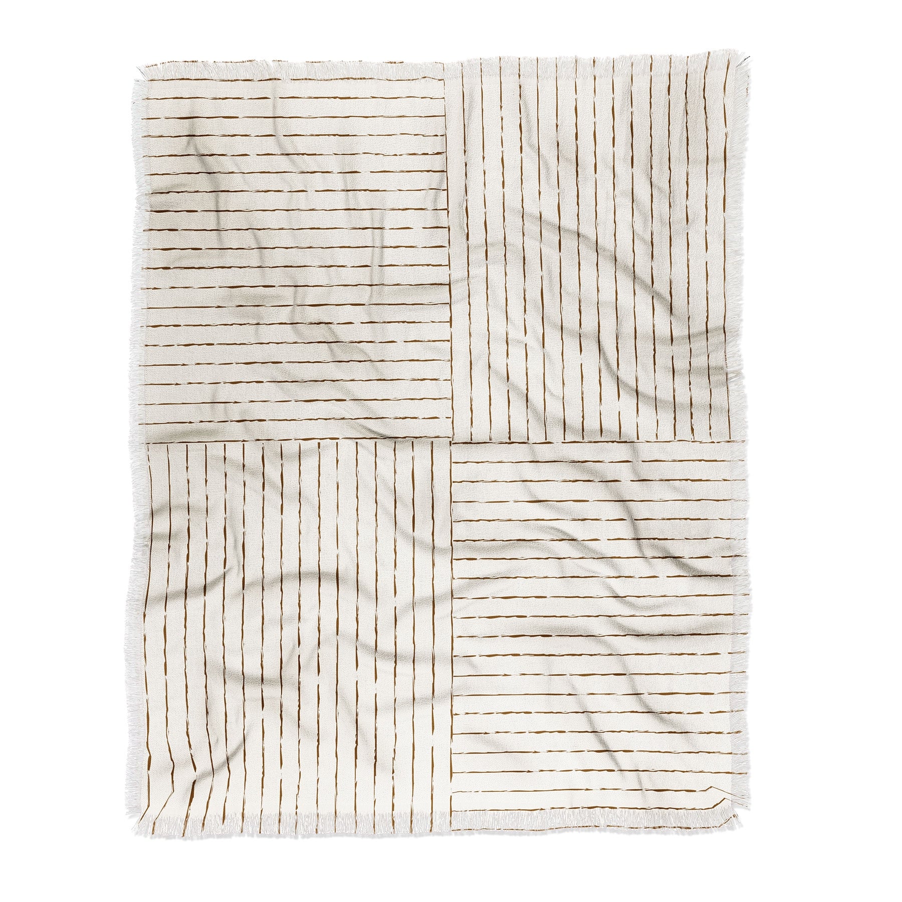 Summer Sun Home Art Lines Iii Cream Made To Order Throw Blanket - Bed ...