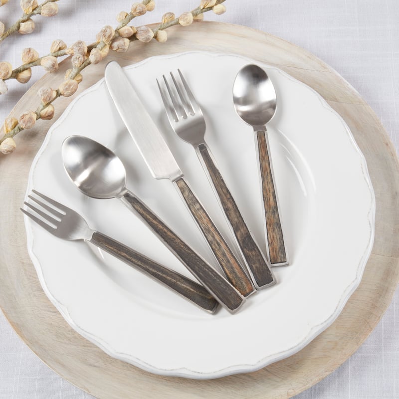 Artisanal Wood Inlay Flatware (Set of 5)