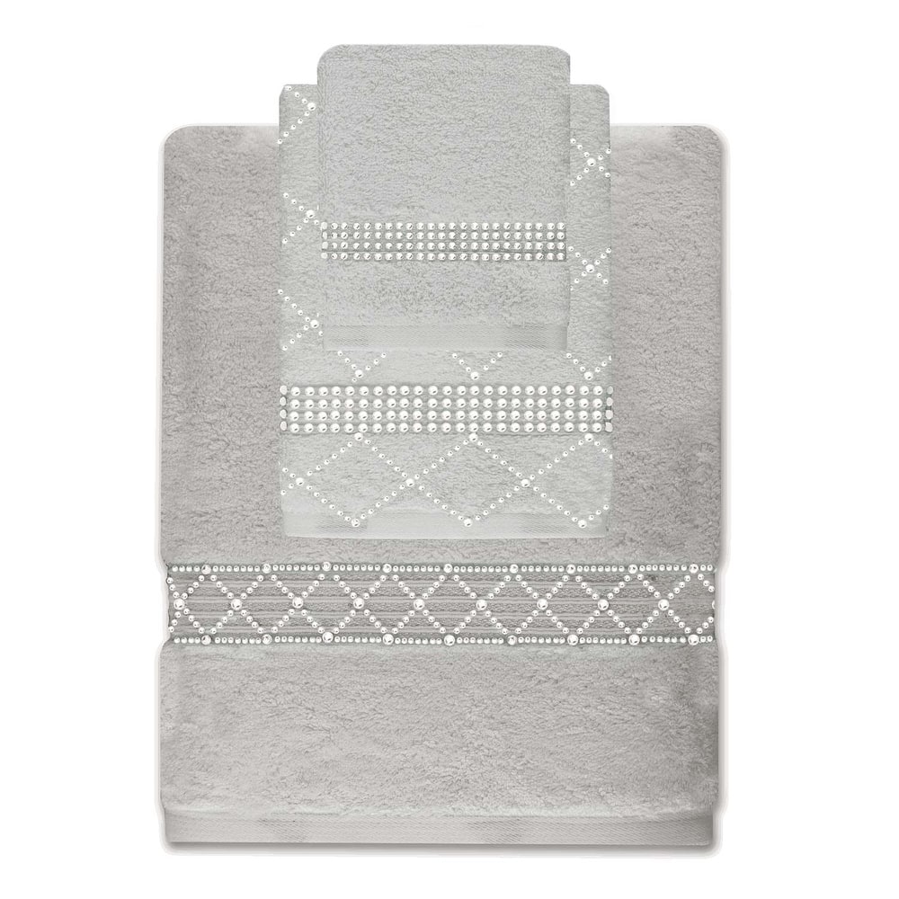 Sparkles Home Atlas 3-Piece Rhinestone Towel Set
