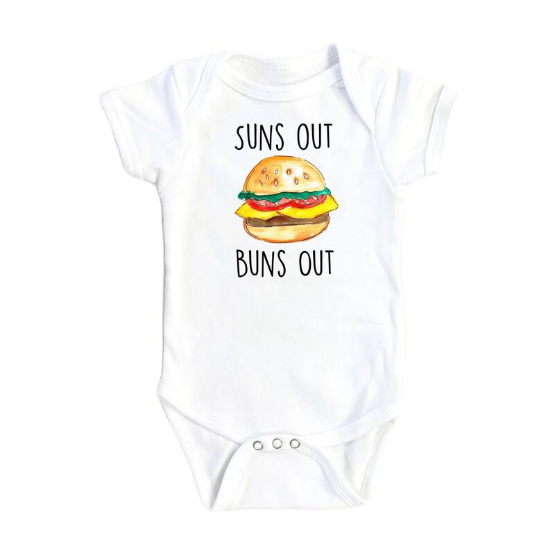 Burger Bbq - Baby Boy Girl Clothes Infant Bodysuit Funny Cute Newborn - White - Newborn