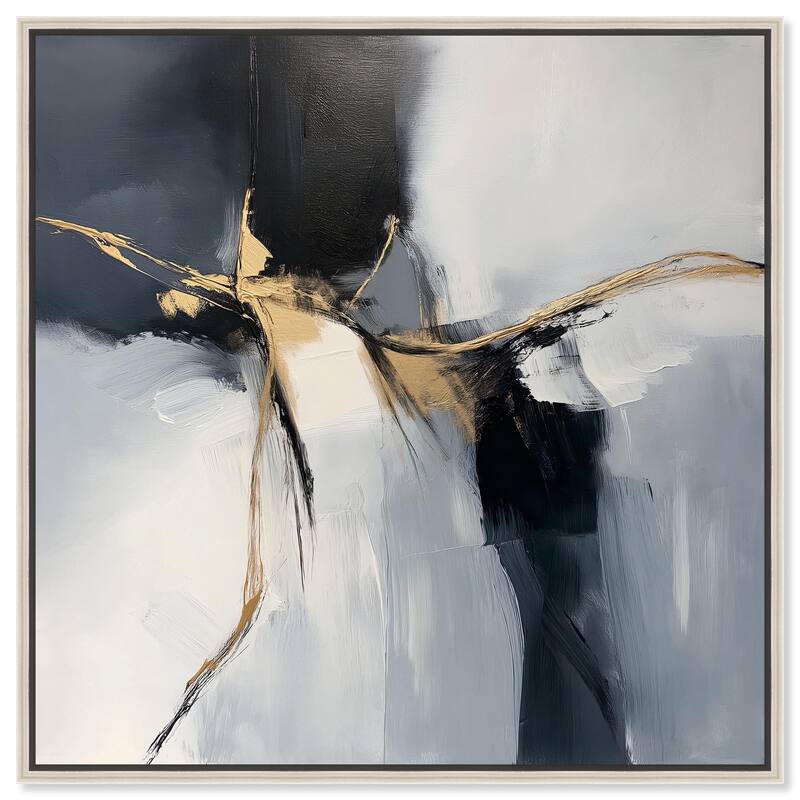 Golden Fissure II Canvas by Art Remedy - Silver - 16" x 16"
