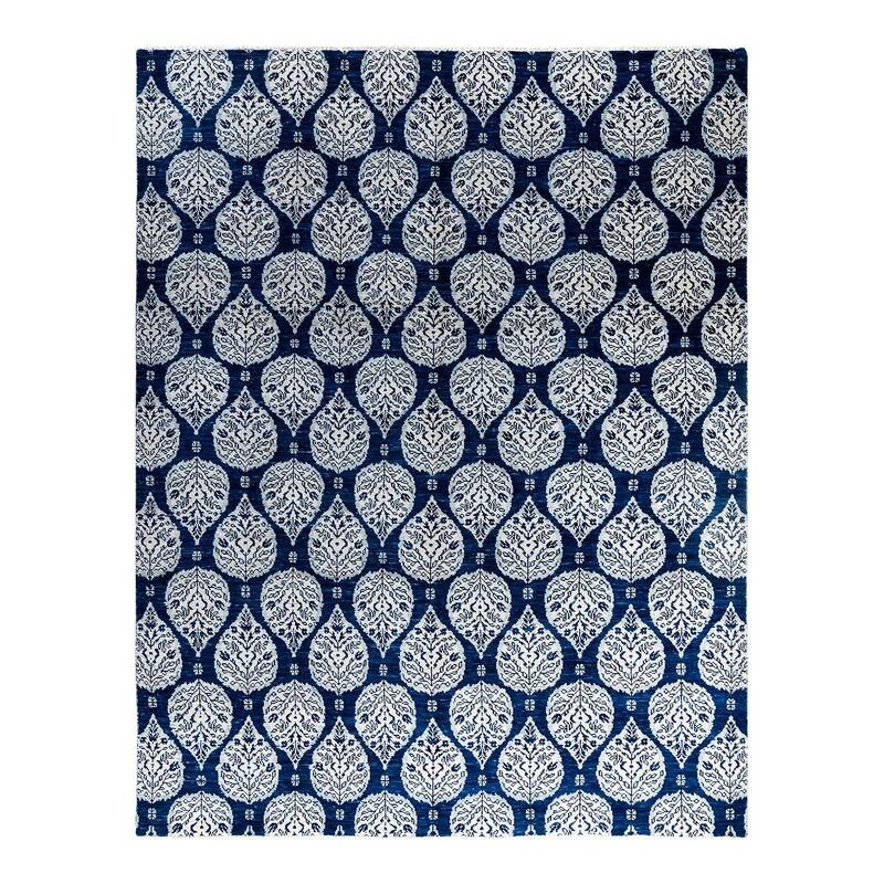 Ganga One-of-a-Kind Handmade Area Rug, Blue - 9' 1" x 11' 8"