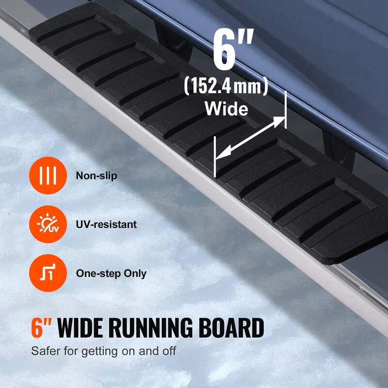 Running Boards, 6" Step Bars Compatible with 2009-2018 Dodge Ram 1500/2010-2023 Ram 2500/3500 Crew Cab