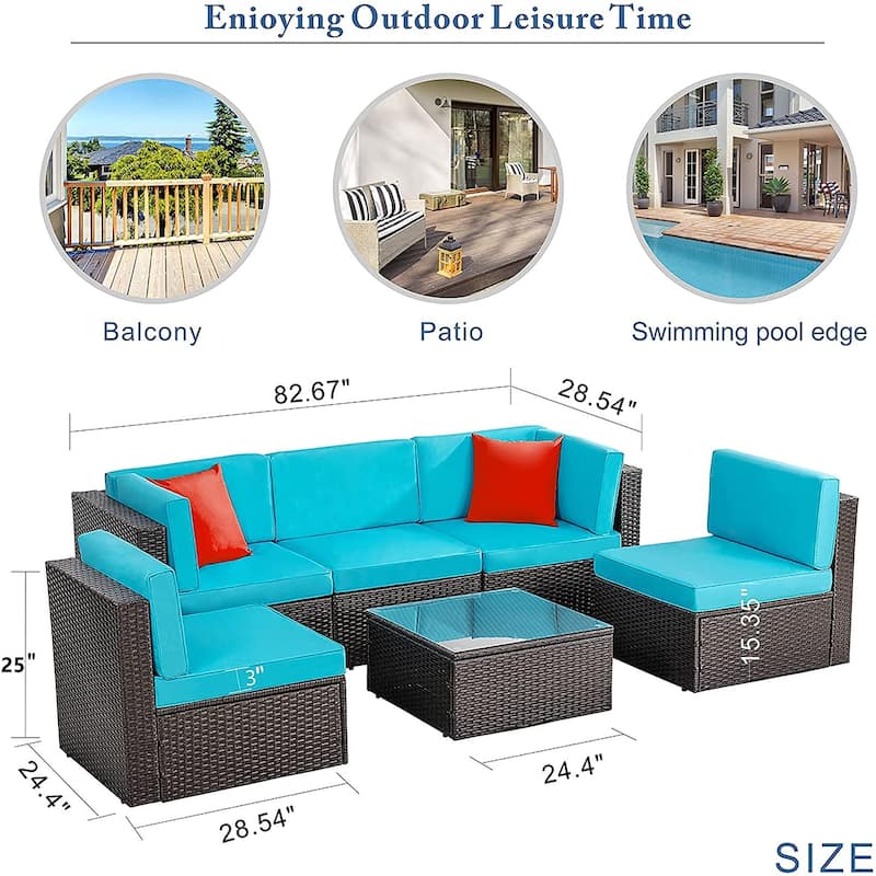 Futzca 6 Piece Small Patio Furniture Sets
