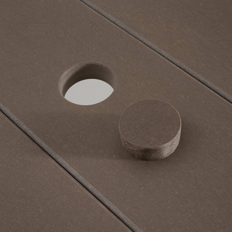 67" HDPE Outdoor Dining & Meeting Table, Weather-Resistant, Seats 6, Space-Saving Chair Slide-In