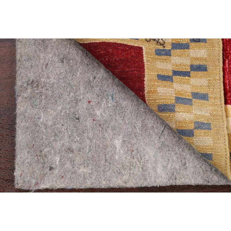 Bordered Gabbeh Kashkoli Oriental Wool Runner Rug Hand-knotted Carpet - 2'8" x 9'10"