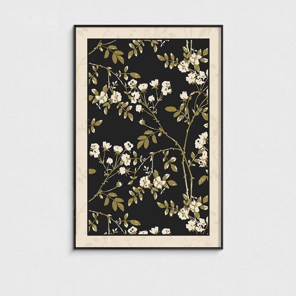 Botanical Harmony Antique Botanical & Bird Art Print
