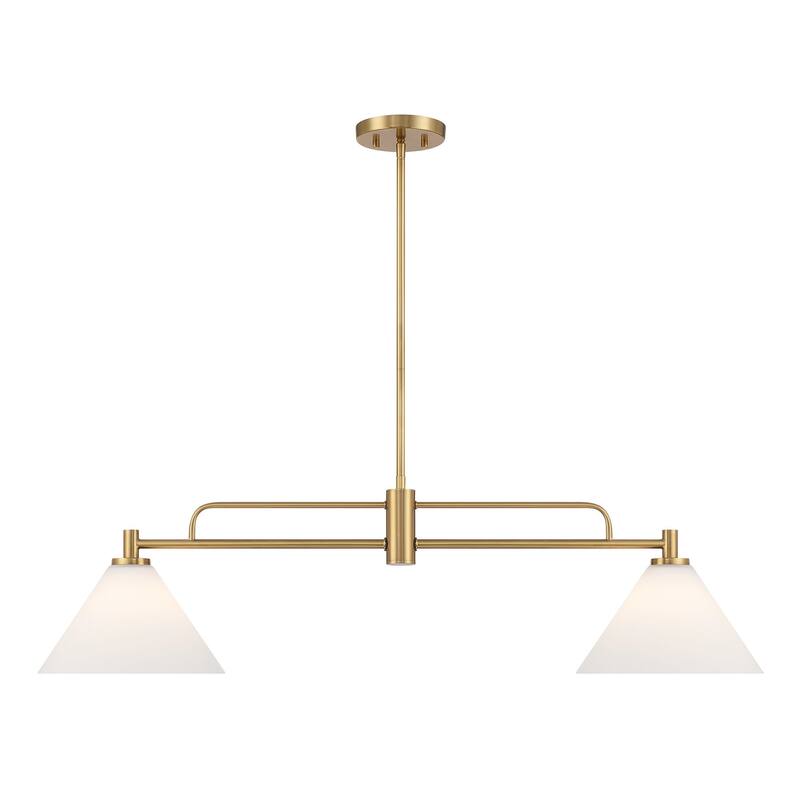 Bellevue SHCH60729 2 Light 40" Wide Linear Chandelier with Opal Glass
