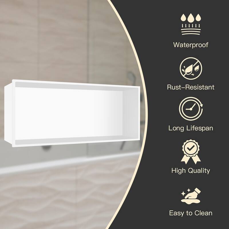 WIZ 24-inch W x 12-inch H x 4-inch D Stainless Steel Shower Niche