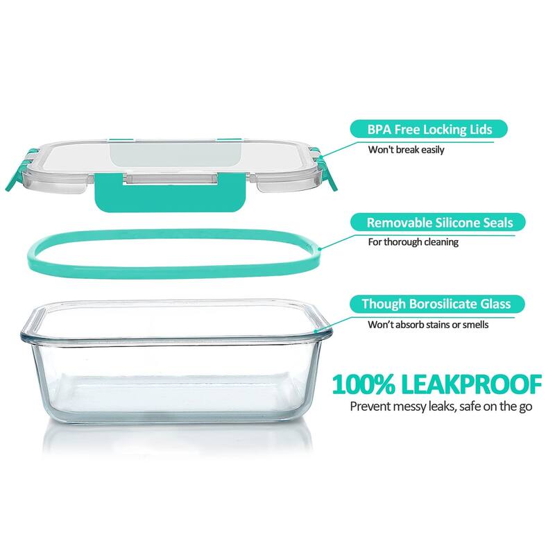 24-Piece Glass Food Storage Containers with Upgraded Snap Locking Lids,Glass Meal Prep Containers Set
