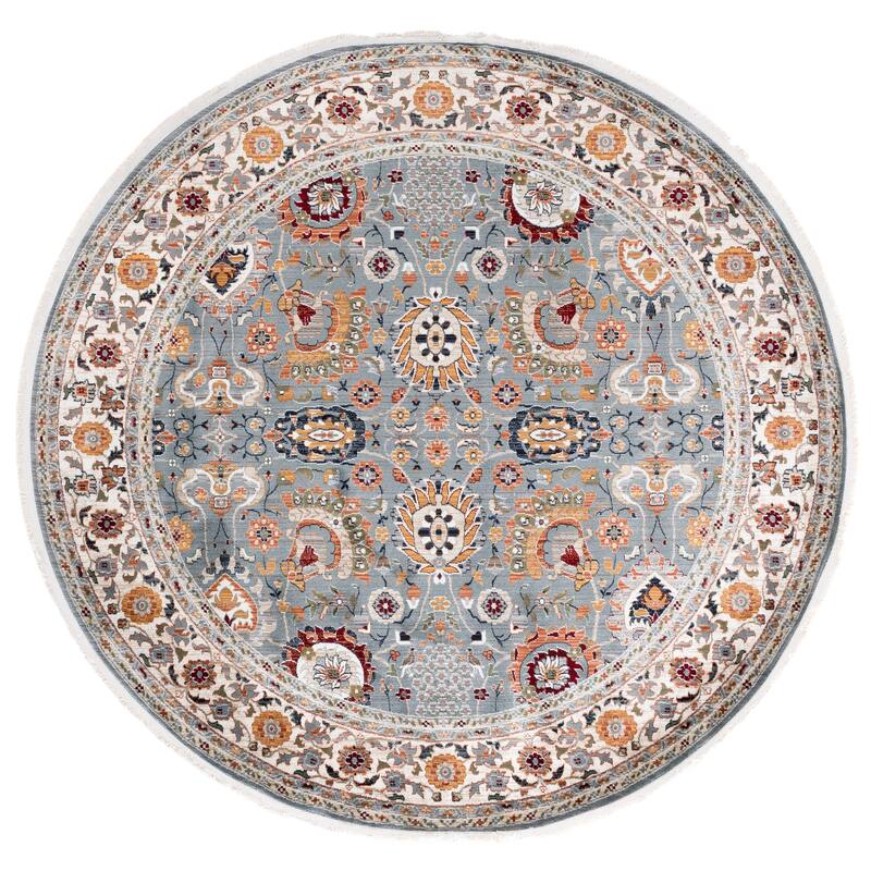 SAFAVIEH Lauren Ralph Lauren Jannetta Transitional Rug - 6'7" Round - Blue/Ivory