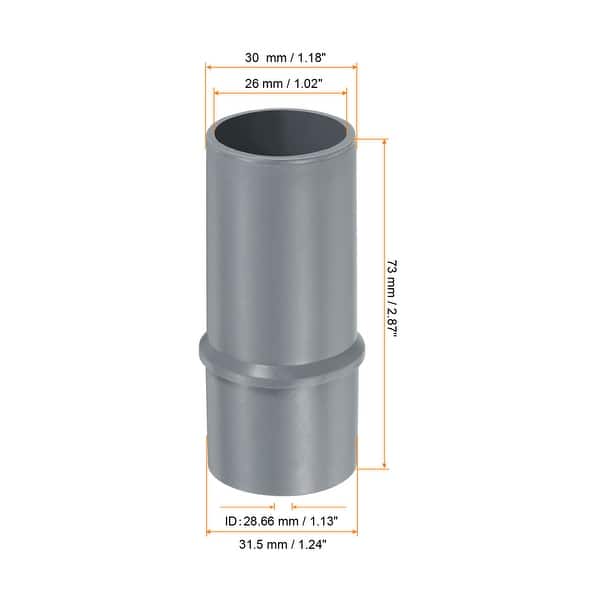 2Pcs 26mm ID Vacuum Hose Adapter Cleaner Hose Converter Connector Grey ...