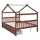 preview thumbnail 33 of 43, Full Size Wooden House Bed with Drawers
