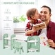 preview thumbnail 12 of 25, Qaba Kids Table and Chair Set, Storage Desk with Bookshelf for Study, Crafts, and Homeschooling