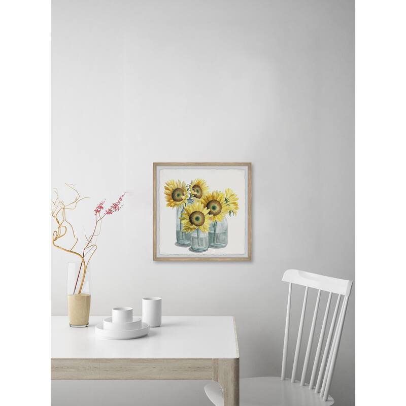 Yellow Blossoms Framed Wall Art, Floral Delight - A Blooming Accent for Your Living Space