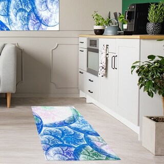 Designart 'Blue White Dramatic Clouds' Abstract Area Rug - Bed Bath ...