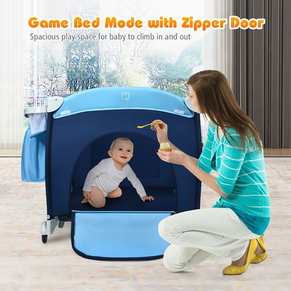 Costway Foldable Baby Crib Playpen Travel Infant Flat Bassinet Bed 40 x 27.5 x 30 On Sale Bed Bath Beyond 18298080