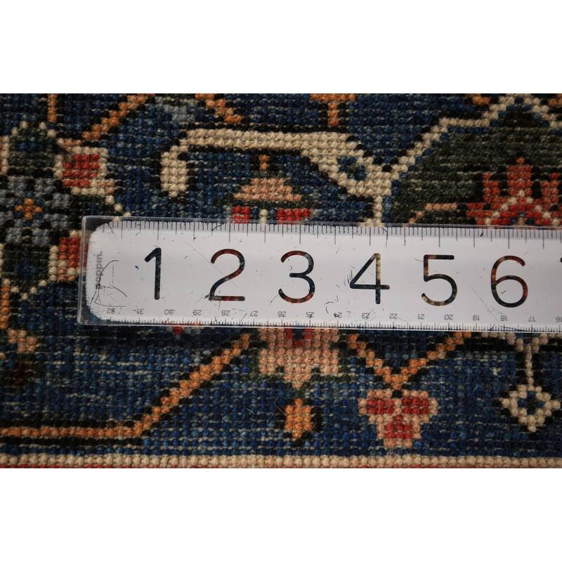 Vegetable Dye Heriz Area Rug Hand-Knotted Traditional Wool Carpet - 5'11" x 9'0"