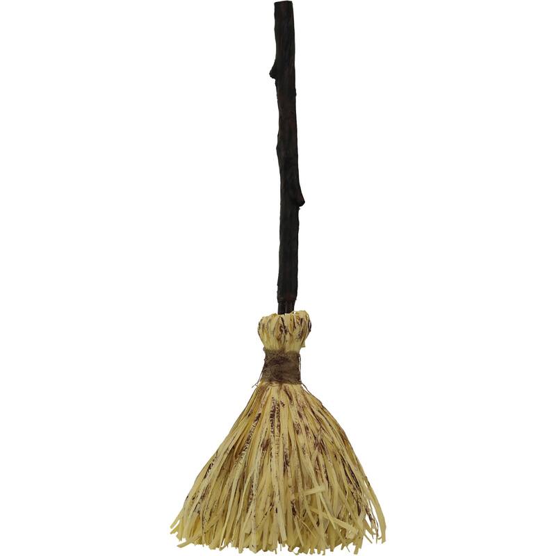 Haunted Hill Farm 26-In. Animated Witch's Broomstick, Sound & Movement, Battery Operated, Indoor or Outdoor Halloween Decoration - Black