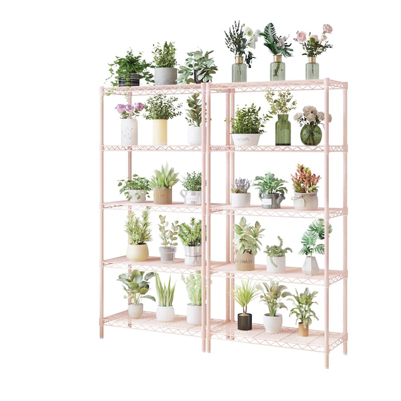 5-Tier Steel Storage Rack with Adjustable Shelves for Organizing Garage Pantry and Kitchen