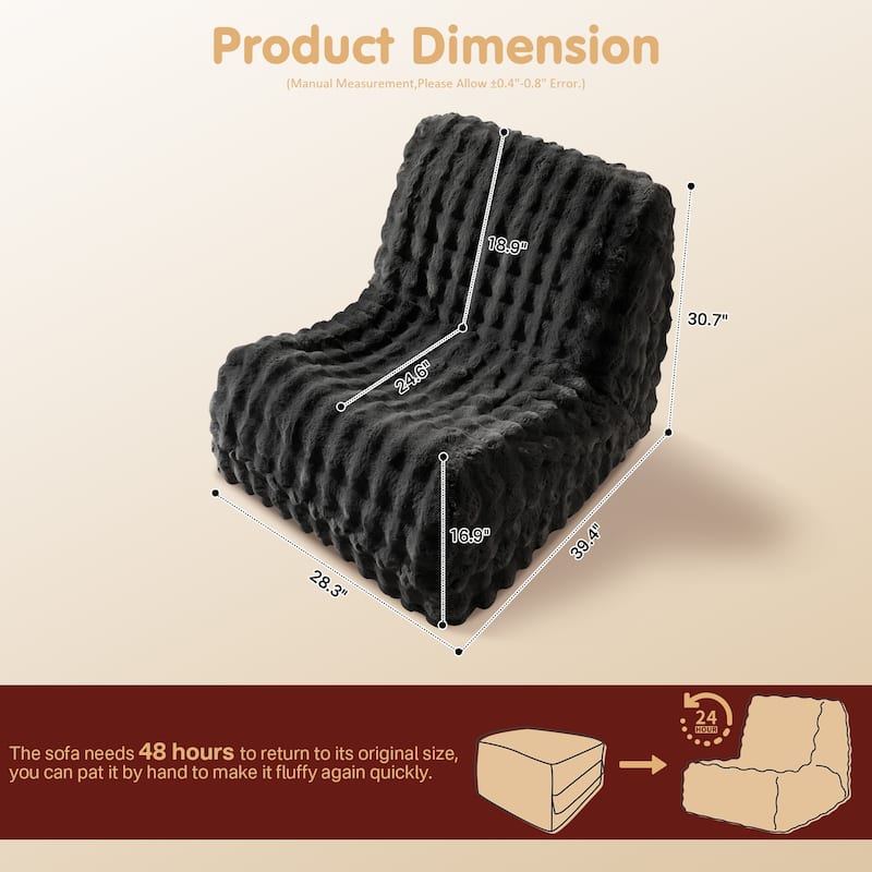 OVIOS Cloud-Like Plush Bean Bag Chair (Reinforced Pile Edition)