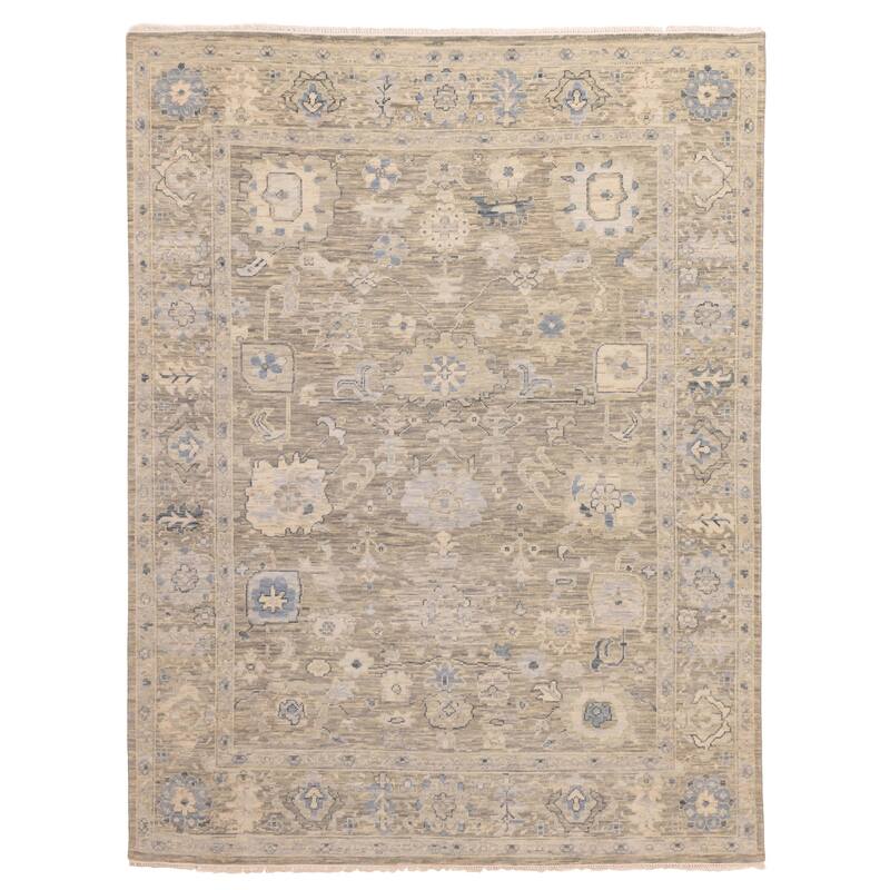 ECARPETGALLERY Hand-knotted Modern Oushak Grey Wool Rug - 7'11 x 10'3