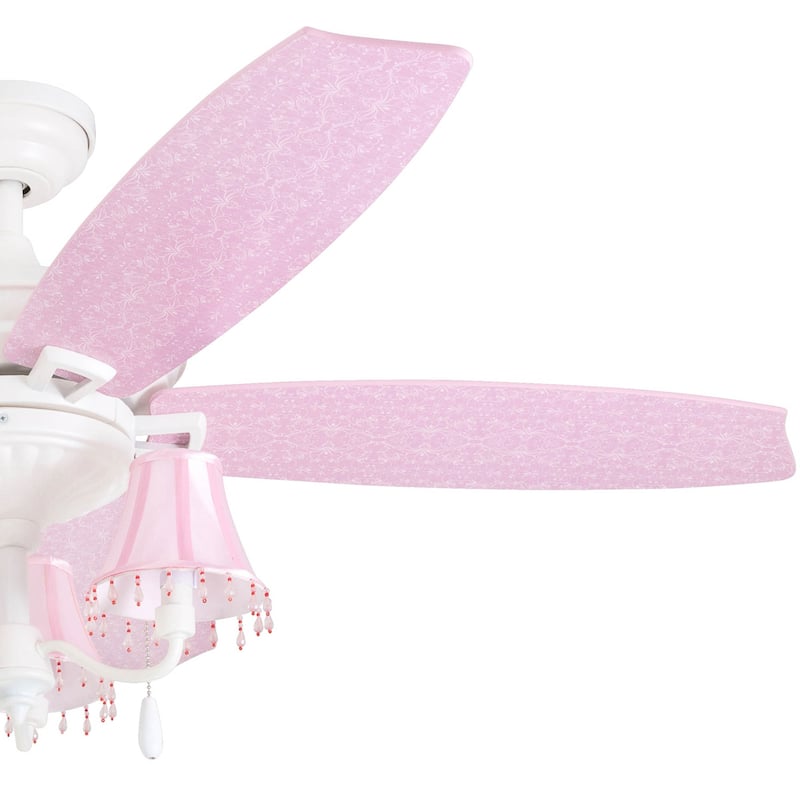 Taylor & Olive Calendula 48-inch White/ Pink LED Ceiling Fan