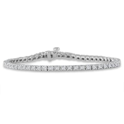 Marquee Certified 2 Carat TW Classic Diamond Tennis Bracelet in 10K White Gold