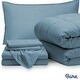 preview thumbnail 70 of 79, Bare Home Bed-in-a-Bag Down Alternative Comforter & Sheet Set Coronet Blue/Coronet Blue - Twin XL
