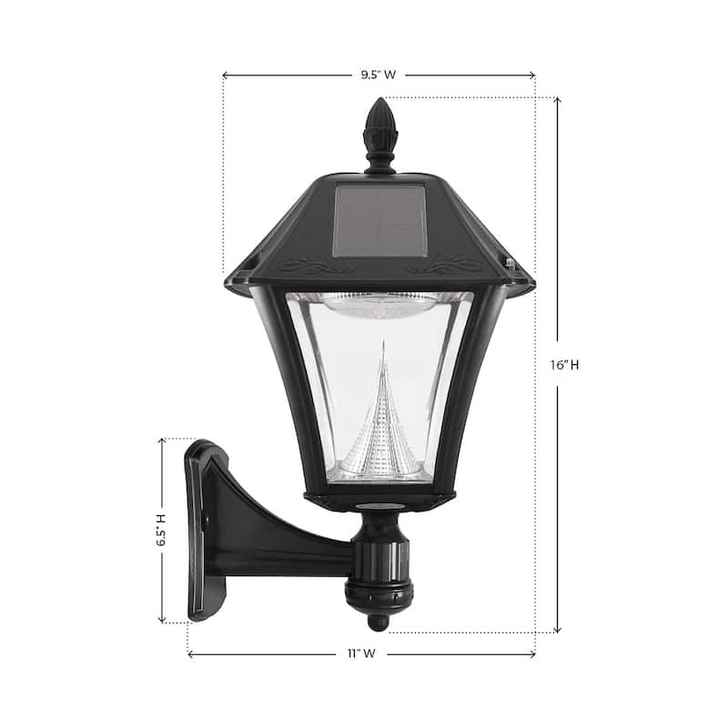 Baytown II Black Solar 3' Fitter Post Light with Pier or Wall Sconce