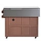 preview thumbnail 36 of 53, Extendable Solid Wood Kitchen Island with Stainless Top Drawers and Wheels