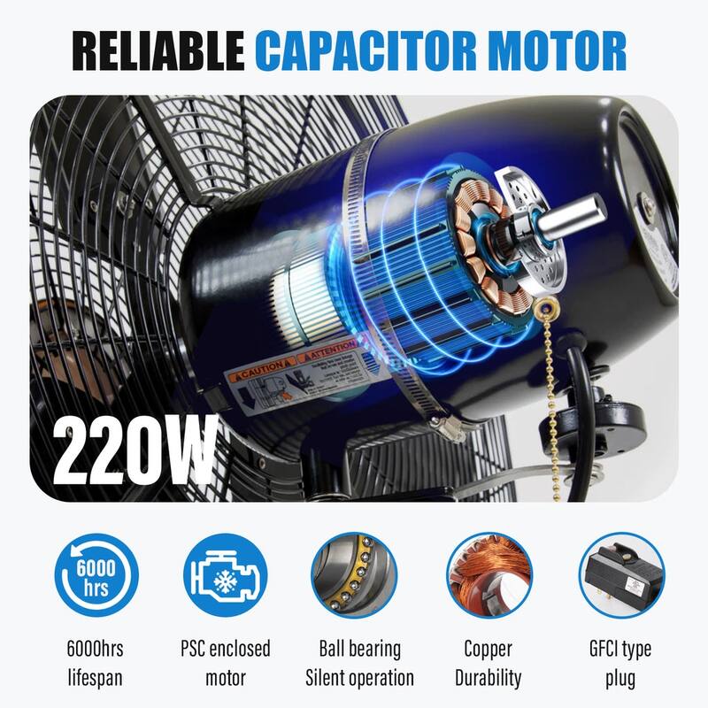 iLIVING 30" Pedestal Outdoor Oscillating Fan with Misting Kit 8400 CFM