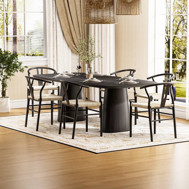 Set of 2 Handwoven Boho Dining Chairs