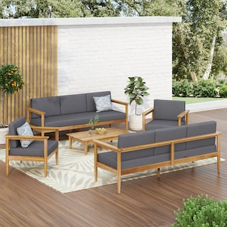 Magnolia Outdoor Acacia Wood Chat Set by Christopher Knight Home