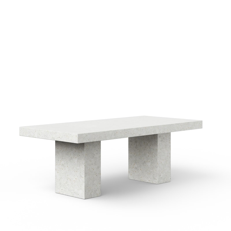 Urbia Elcor Concrete - Dining, Bar, and Counter Table - Dining Height - 83" - Ivory Terrazzo