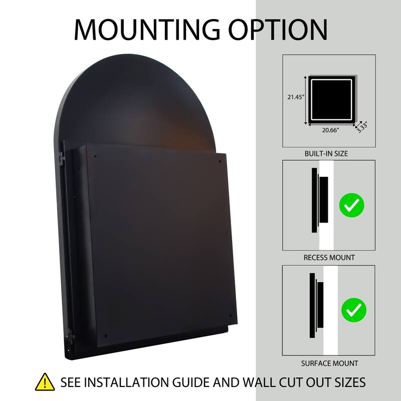 Wall Mount Metal Framed Medicine Cabinet with Storage