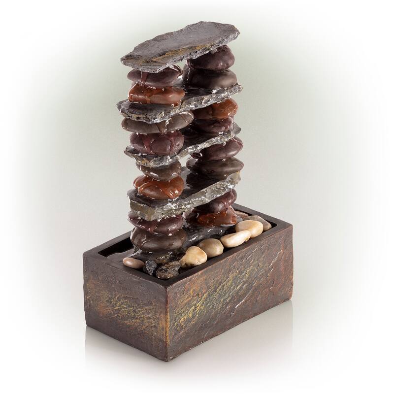 Eternity Tabletop Stacked Rocks Fountain