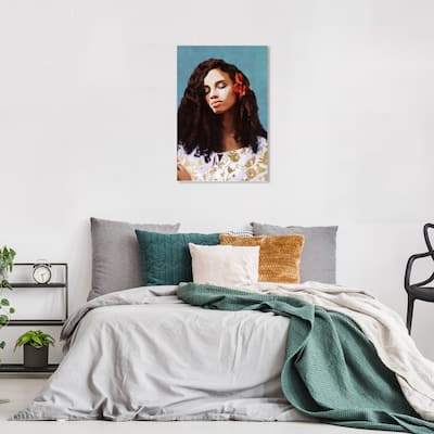 Wynwood Studio Prints Fashion and Glam Wrapped in Floral Blue and Traditional Wall Art Canvas Print