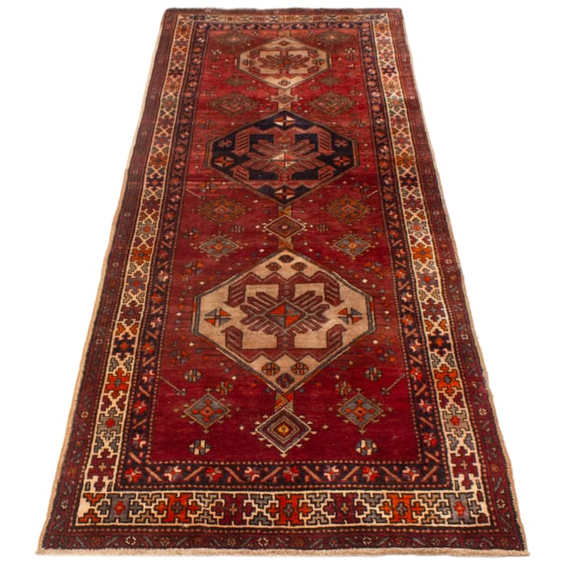 ECARPETGALLERY Hand-knotted Konya Anatolian Red Wool Rug - 3'10 x 10'10