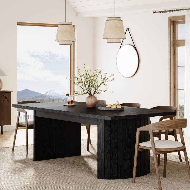 Brown Wood 78.7 Inches Long Computer Desk Large Executive Desk